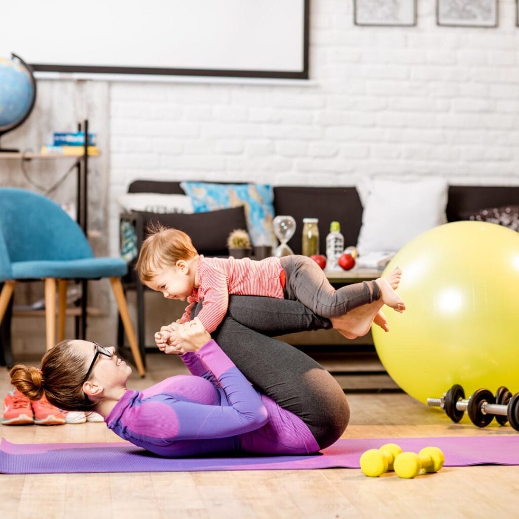 HOME 22 Woman and Baby Being Active, Exercise